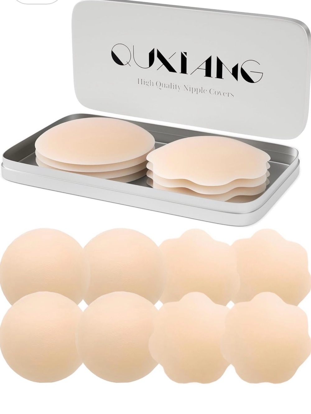 Quxiang Nude Silicone Nipple Covers - Reusable Adhesive Pasties